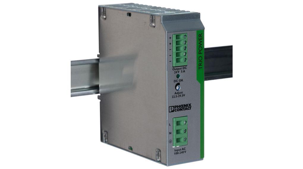 Voedingen DIN-rail 89% 24V 5A 120W Verstelbaar IP20 TRIO-PS